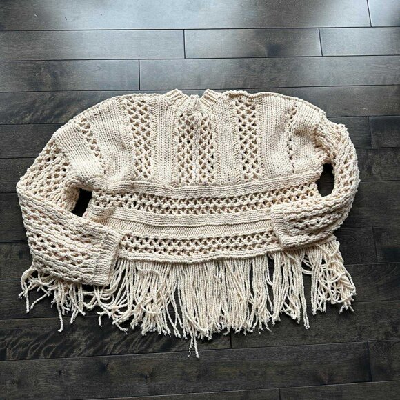 Free People Boho Fringe Sweater - new with tags - Picture 3 of 3